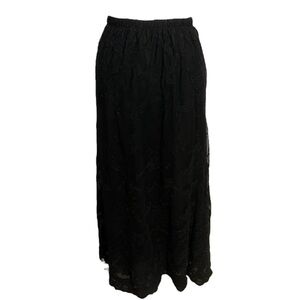 Antthony Black Lace  Lined Midi Skirt Size L